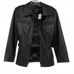 Classique Black Lambskin Leather Jacket | Women’s S